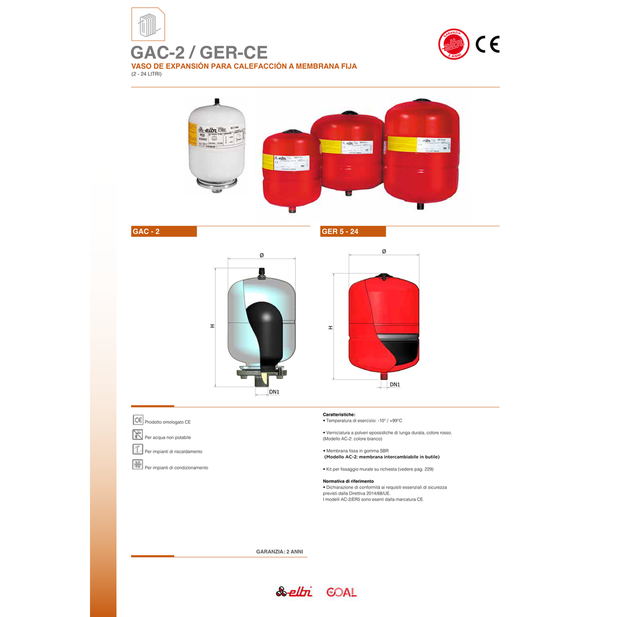 VASO EXPANSIÓN CALEFACCIÓN ELBI SERIE GERCE