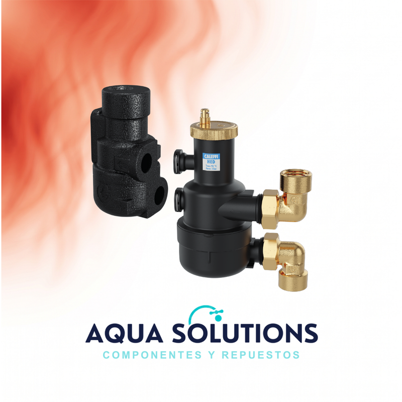 SEPARADOR DE AIRE DE ALTA EFICIENCIA CALEFFI HED SERIE 5516 · BOMBA DE CALOR Y CALDERA · 1" Y 1 1/4"
