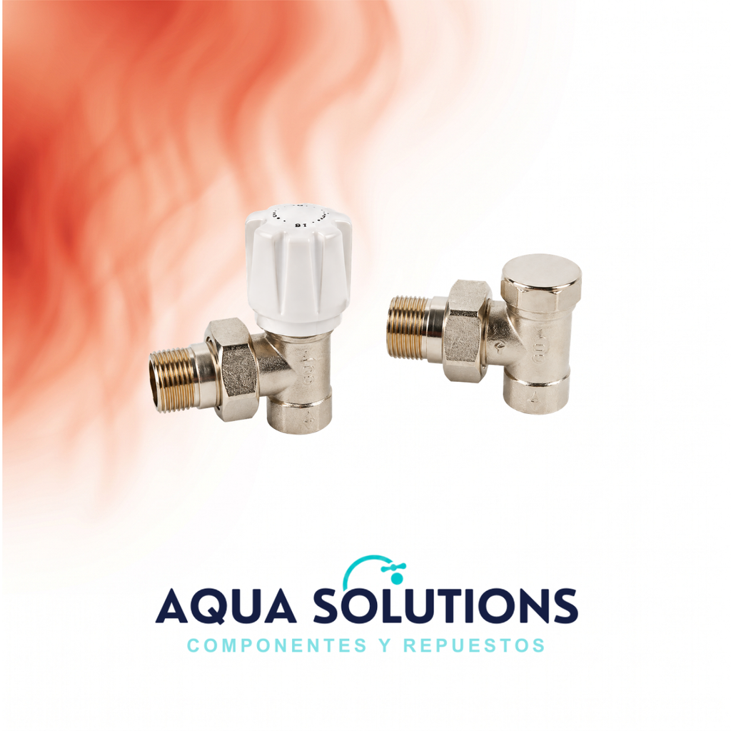 CONJUNTO VÁLVULA MANUAL Y DETENTOR SOLDAR PARA RADIADOR GUT GIC 415 + 455